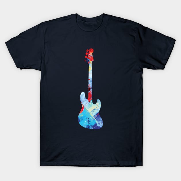 Bass Guitar Paint Texture T-Shirt by nightsworthy